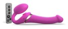 Гибкий страпон Strap-on-me MULTI ORGASM с имитацией оральных ласк и вибрацией, фуксия, M