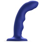 Фаллоимитатор с двойным таппингом Strap-on-me Wave, синий