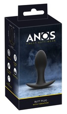 Вибро-пробка анальная мини для ношения Anos Butt Plug Silicone, чёрная