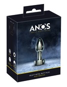 Вибропробка анальная металлическая Anos Butt plug, серебро