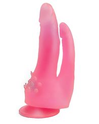 Двойной фаллоимитатор Lovetoy с шипами и присоской 17 см, красный