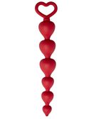 Le Frivole Анальная цепочка Heart Ray 17,5 см, бордовая