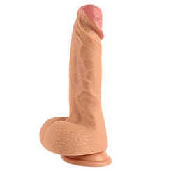 REAL Реалистичный фаллоимитатор Dual Layer, dual silicone, 20х4 см (RDS10020), телесный