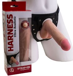 LOVETOY Трусики с плугом и фаллоимитатор-насадка 16 см (731703), телесный