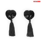Пэстисы сердечки с кисточками Sexy Nipple Tassels, черные