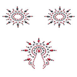 Набор наклеек из красных и черных страз Breast & Pubic Jewelry Crystal Stiker