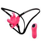 Стимулятор клитора Ultra Passionate Harness на ремешках с вибрацией, розовый