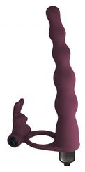 Lola toys Вибронасадка для двойного проникновения Jungle Bunny 17 см, бордовая