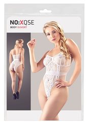 Mandy Mystery Боди кружевное Crotchless Body S-L, белое