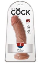 Фаллоимитатор-реалистик PipeDream King Cock 8" L=20,3 cm, d=4,6 cm, коричневый
