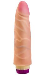 LOVETOY Вибромассажёр-реалистик с розовой головкой 17 см (800400), телесный