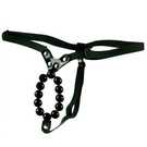 Стимулирующие трусики Lover's Thong With Stroker Beads, чёрный