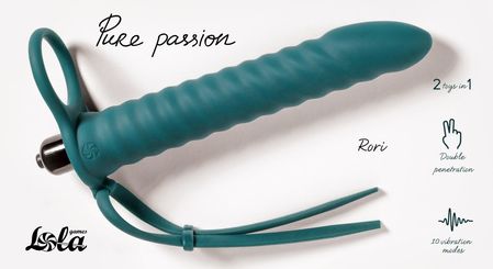 Lola Toys Вибронасадка для двойного проникновения Rori 17 см, зеленая