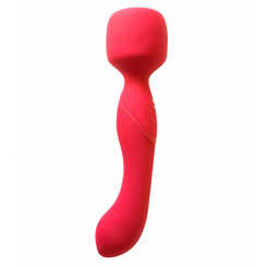 Lola Toys Двусторонний вибромассажер Heating Wand с нагревом 22 см, красный
