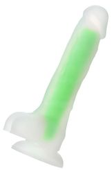 Фаллоимитатор светящийся в темноте Clark Glow 22 см, зелёный